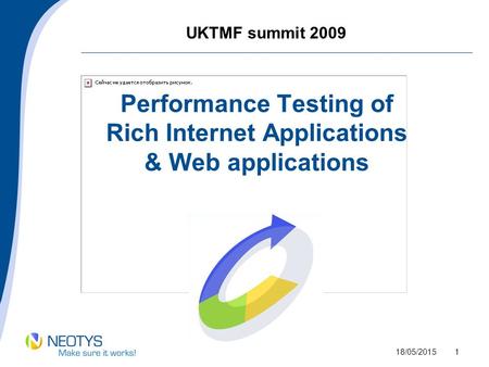 Performance Testing of Rich Internet Applications & Web applications UKTMF summit 2009 18/05/2015 1.