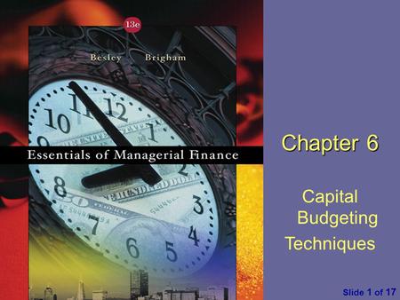 Chapter 6 Capital Budgeting Techniques.