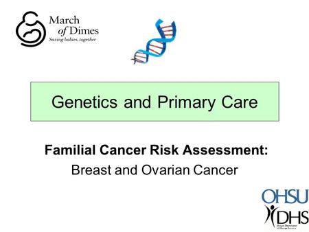Familial Cancer Risk Assessment: Breast and Ovarian Cancer Genetics and Primary Care.