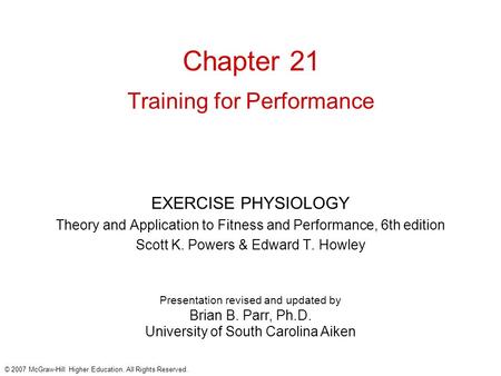 Chapter 21 Training for Performance