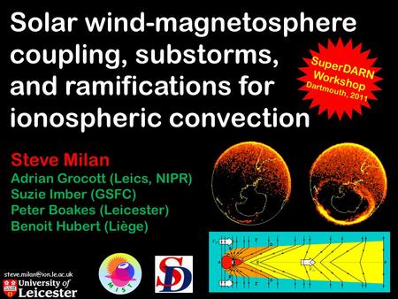 Solar wind-magnetosphere coupling, substorms, and ramifications for ionospheric convection Steve Milan Adrian Grocott (Leics,
