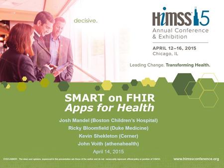 SMART on FHIR Apps for Health