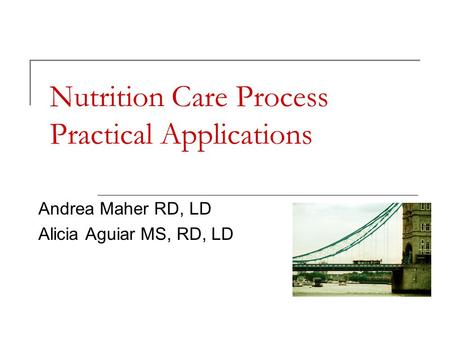 Nutrition Care Process Practical Applications