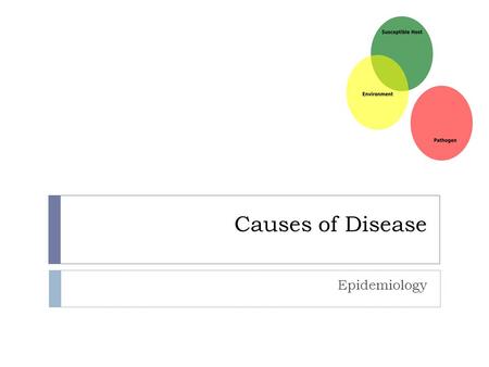 Causes of Disease Epidemiology.