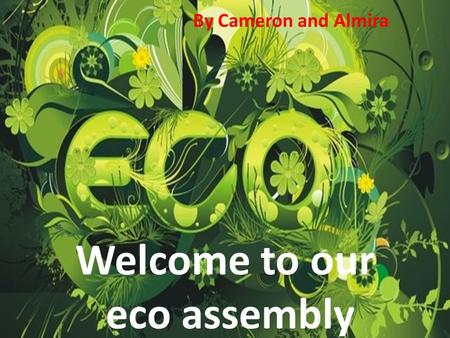 Welcome to our eco assembly By Cameron and Almira.