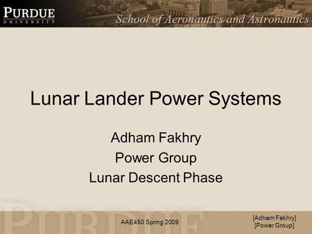 Lunar Lander Power Systems