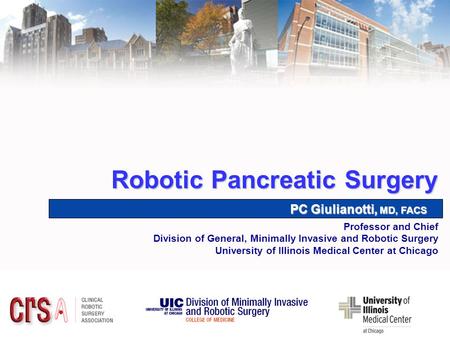 Robotic Pancreatic Surgery