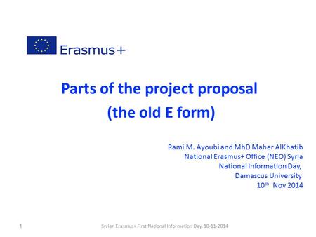 Parts of the project proposal