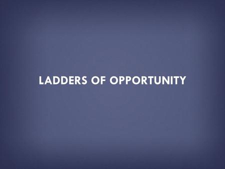 LADDERS OF OPPORTUNITY. HOW TO USE THIS PRESENTATION DECK  This slide deck has been created by the U.S. Department of Education as a resource tool for.