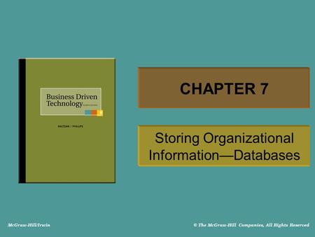 Storing Organizational Information—Databases