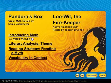Pandora’s Box Loo-Wit, the Fire-Keeper Introducing Myth