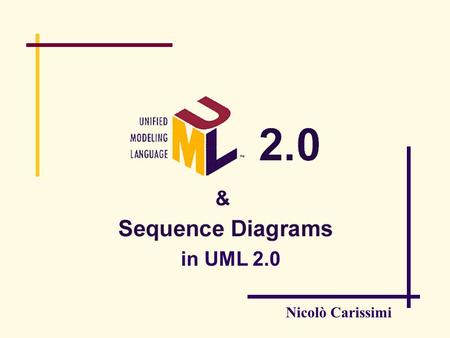 Nicolò Carissimi in UML 2.0. Summary what’s behind UML: MDA UML 2.0 and MDA key concepts.