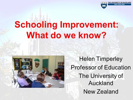 Schooling Improvement: What do we know?