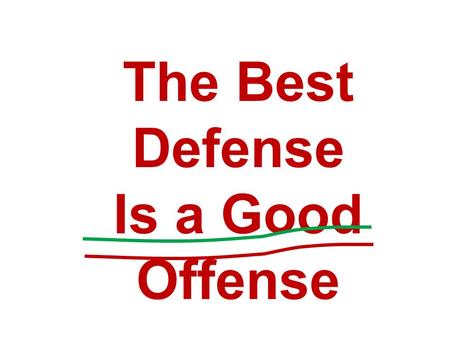 The Best Defense Is a Good Offense. Fundamentals.