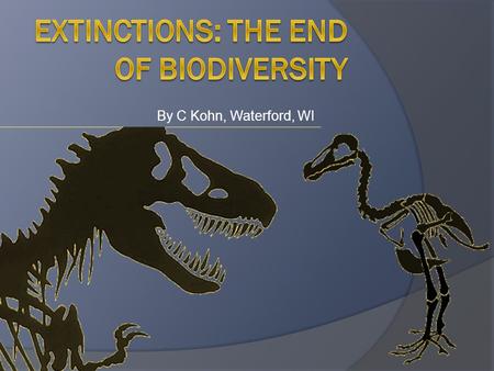 By C Kohn, Waterford, WI. What is extinction?  Extinctions occur when the last individual of a species dies out.  Functional Extinctions occur when.