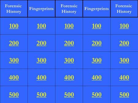 200 300 400 500 100 200 300 400 500 100 200 300 400 500 100 200 300 400 500 100 200 300 400 500 100 Forensic History Fingerprints Forensic History Fingerprints.
