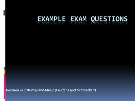 Example exam Questions