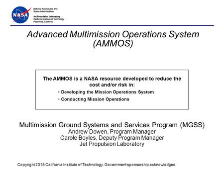 Advanced Multimission Operations System (AMMOS)