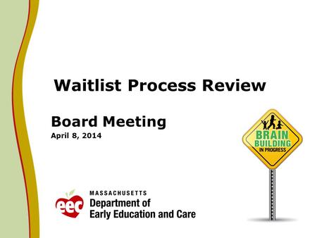 Waitlist Process Review Board Meeting April 8, 2014.