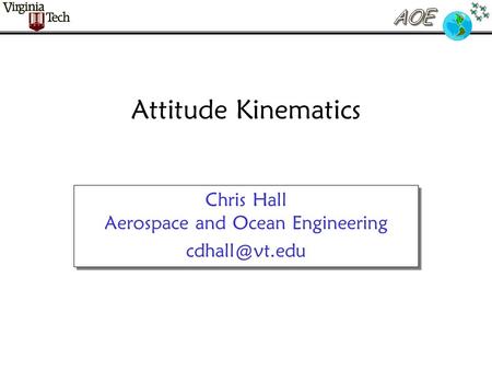 Chris Hall Aerospace and Ocean Engineering
