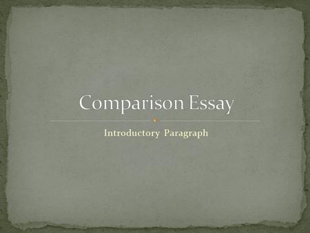 Introductory Paragraph