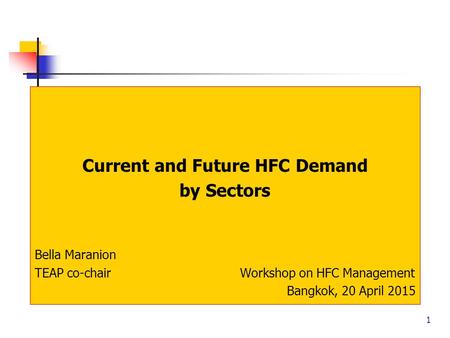 Current and Future HFC Demand