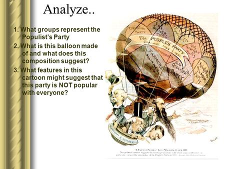 Analyze.. 1. What groups represent the Populist’s Party