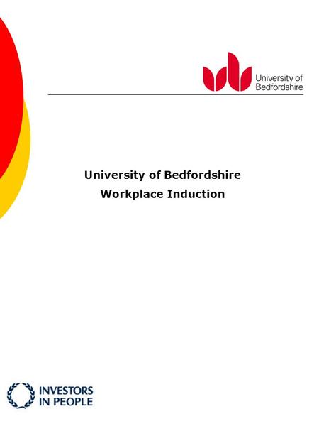 University of Bedfordshire Workplace Induction. Organising the workspace Items to remember:  Security (keys)  Login/Passwords  Arrange Workspace/ equipment.