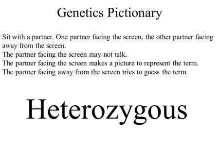 Heterozygous Genetics Pictionary