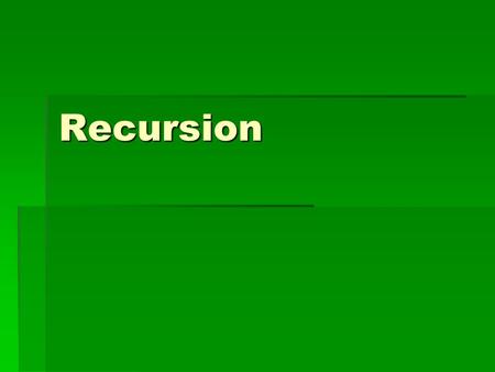 Recursion. n! (n factorial)  The number of ways n objects can be permuted (arranged).  For example, consider 3 things, A, B, and C.  3! = 6 1.ABC 2.ACB.
