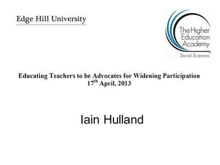 Iain Hulland. Implications for Employability: A School Perspective Iain Hulland Alder Grange C&T School and Sixth Form.