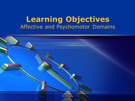 Learning Objectives Affective and Psychomotor Domains.