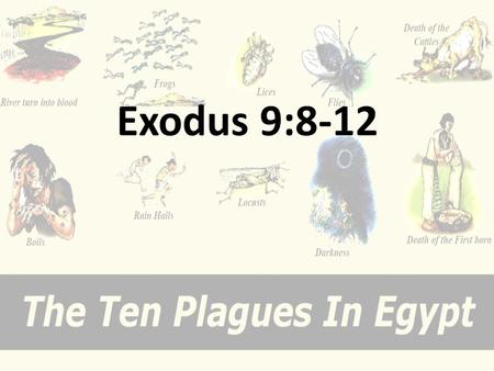 Exodus 9:8-12. Seventh Sign - Sixth Plague: Festering Boils (9:8–12) Although this sixth plague account mentions no overt verbal confrontation with Pharaoh.