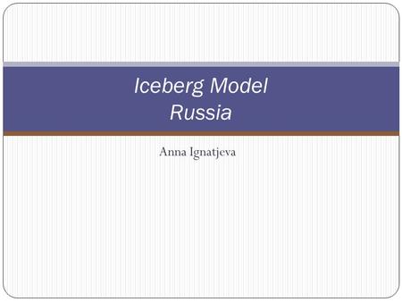 Iceberg Model Russia Anna Ignatjeva.