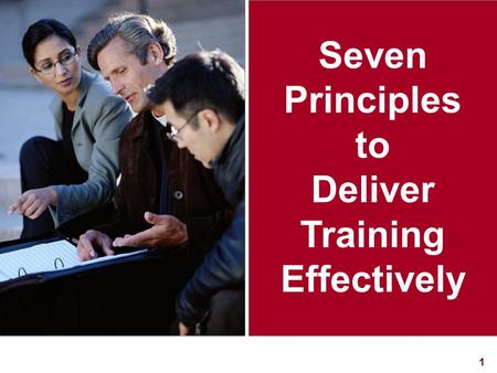 1 Seven Principles to Deliver Training Effectively.