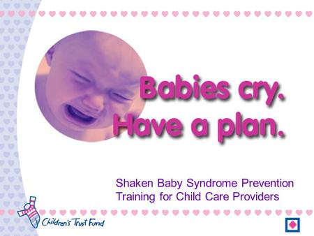 Shaken Baby Syndrome Prevention Training for Child Care Providers.