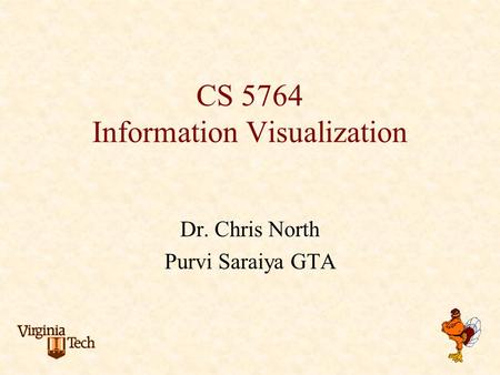 CS 5764 Information Visualization Dr. Chris North Purvi Saraiya GTA.