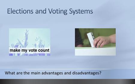 Elections and Voting Systems