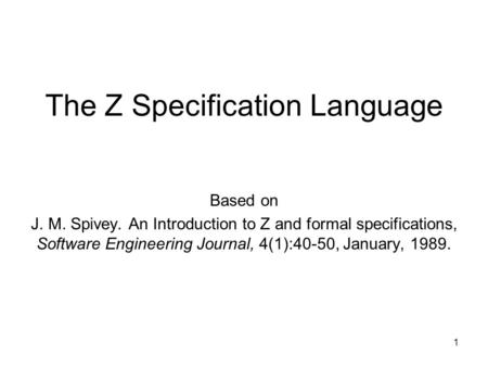 The Z Specification Language