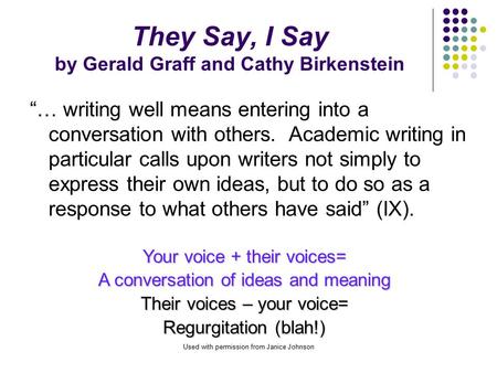 They Say, I Say by Gerald Graff and Cathy Birkenstein