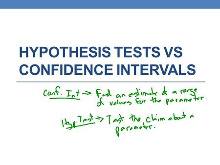 HYPOTHESIS TESTS VS CONFIDENCE INTERVALS. According to the CDC Web site, 50% of high school students have never smoked a cigarette. Mary wonders whether.