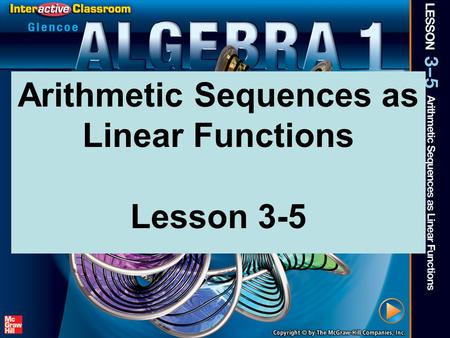 Arithmetic Sequences as