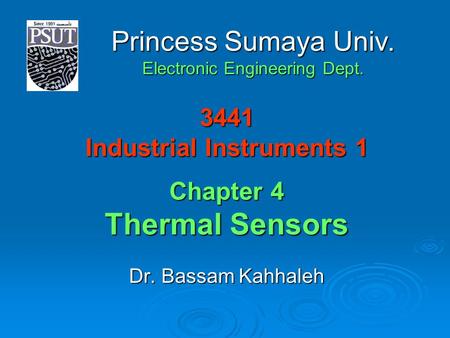 3441 Industrial Instruments 1 Chapter 4 Thermal Sensors