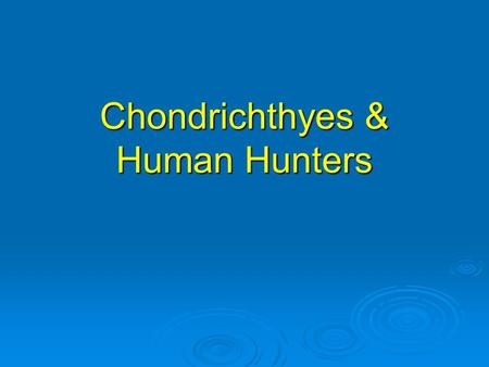 Chondrichthyes & Human Hunters. Human Hunters a. The natural enemies of sharks include other sharks, killer whales and the most dangerous to sharks, by.