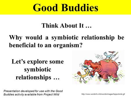 Let’s explore some symbiotic relationships …