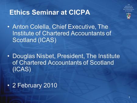 Ethics Seminar at CICPA
