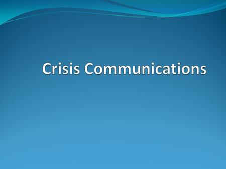Reading Tench & Yeomans, Chapter 20, Crisis Public Relations Management.