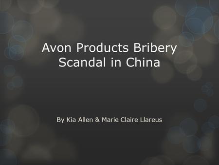 Avon Products Bribery Scandal in China