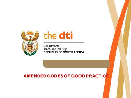 AMENDED CODES OF GOOD PRACTICE