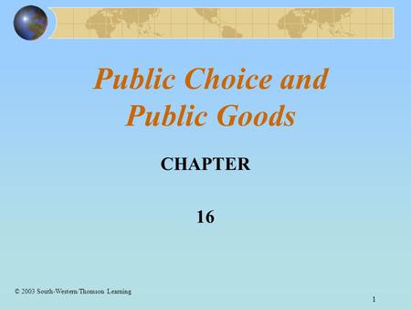 Public Choice and Public Goods
